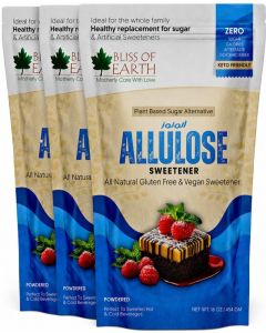 Bliss of Earth Allulose Sweetener Powder 454g, Pack of 3, Natural Sugar Alternative, Zero Sugar, Zero Calories & Zero Glycemic Index, Keto Friendly, Vegan & Gluten Free, Perfect for Coffee, Tea, Baking & Desserts