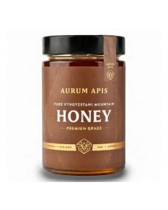 Kyrgyzstani Mountain Honey, 100% Raw Unfiltered Pure Honey, Hand Harvested Organic Honey, Non-GMO, Rich Nutrients & Energy Source, Respiratory Relief, Certified Honey – 330g Honey Jar