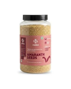 Zama Organics Amaranth Seeds 1Kg Jar / Rich in Fiber & Protein / Keto Friendly / Gluten free, Calcium Rich / No Cholesterol / Rajgira Seed / Best for soups, chapati, salads