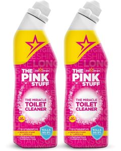 The Pink Stuff flash Toilet bowl cleaner Scent finish 99.9% of Germs and 100% Powers Through Stains 750ml pack of 2