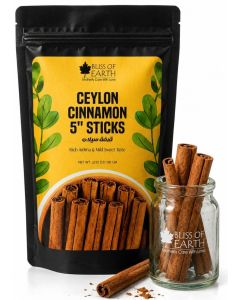 Bliss of Earth Premium Ceylon Cinnamon Sticks 5 Inch (100g), True Sri Lankan Dalchini, Sweet Aromatic Whole Cinnamon for Tea, Coffee, Kahwa, Baking & Cooking