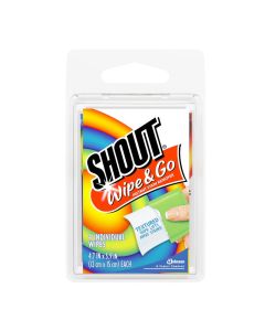 Shout Wipes Stain Remover for Clothes Laundry Instant Stain Remover and Individually Wrapped Travel Essentials Works on Everyday Stains 4 Wipes Pack of 1