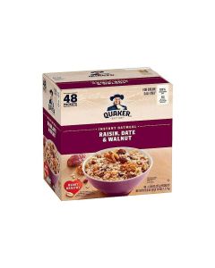 Quaker Instant Oatmeal Raisin Date and Walnut Individual Packets 130 Ounce Pack of 48