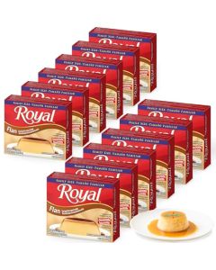 Royal Bilingual Flan Dessert Mix Family Size Fat Free 381 Ounce Pack of 12
