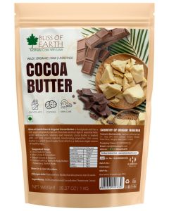 Organic Cocoa Butter 1KG for Chocolate Making Food Grade Raw & Organic For Hair Skin & Stretch Marks