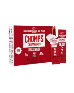 Chomps Snack Size GrassFed and Finished Smoky BBQ Beef Jerky Snack Sticks 05oz 24Pack Keto Paleo Whole30 4g Lean Meat Protein GlutenFree Zero Sugar Food NonGMO Chomplings