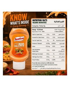 Chili Mayonnaise 315ml Squeezy Bottle - Spicy Mayo Sandwich Spread for Burgers, Sandwiches, Wraps and Snacks - Dip and Dressing