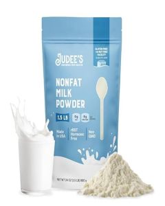 Judee's Gluten Free Non-Fat Milk Powder 1.5 lb (24 oz) - 100% Non-GMO, Keto-Friendly - rBST Hormone-Free, Gluten-Free and Nut-Free - Good Source of Protein and Calcium - Made in USA