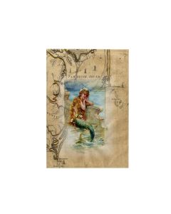 3D Rose Print of Vintage Map Outer Banks with Mermaid TWL_204851_1 Towel 15 x 22