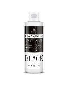 Black Fabric Paint 85 oz Permanent NonToxic Textile Paint for Clothes DIY Fabric Painting on Tshirts Shoes Leather Jeans Bags Canvas