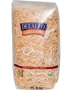 DeLallo Organic Whole Wheat Orzo No. 65 Pasta, 16 oz (454 g)