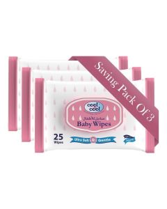 Cool & cool Baby Wipes 25's Pack of 3