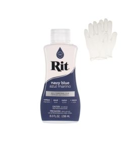 Rit Dye Liquid Fabric Dye for Crafting Clothing and Dcor 8 oz Bottle Navy Blue Gloves Included