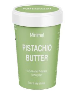 Minimal Premium Pistachio Butter - 200g 100% Natural Roasted Pistachio Butter - No Added Sugar & Preservatives Smooth and Creamy Ground Pistachio Paste for