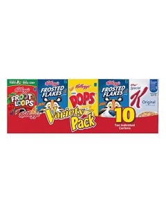 Kelloggs Cold Breakfast Cereal Single Serve Variety Pack 1094oz Tray 10 Boxes