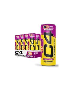 C4 Performance Energy Drink Grape Popsicle Zero Sugar Carbonated Preworkout Energy 150mg Caffeine with Beta Alanine 12 Fl Oz 12 Pack