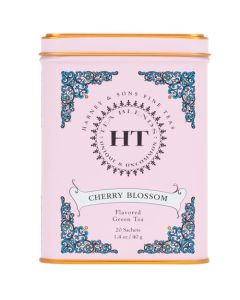 Harney Sons Caffeinated Blossom Green Tea Tin Sachets Pink 31629 Cherry 20 Count Pack of 1