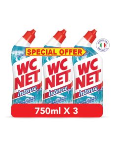 WC Net Toilet Cleaner Intense Gel Ocean Fresh 750ml x 3 - Special offer