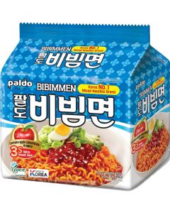 Paldo Bibim Cold Noodle Instant Ramen - 5 Pack of Spicy, Sweet, and Sour Mixed Noodles