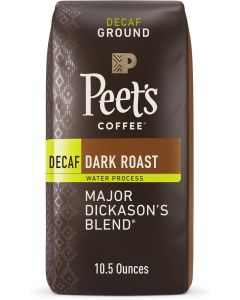 Peet's Coffee Decaf Dark Roast Ground Coffee - Major Dickason's Blend, 10.5 Ounce Bag