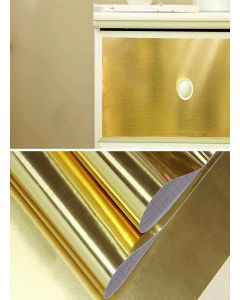 SUNBIRD Metallic Gold Self Adhesive Contact Paper Stainless Steel Contact Paper Glossy Surface 12 X 60_Inch