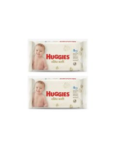 Huggies Elite Soft Baby Wipes, Pack of 2, 56 Sheets Each, Soft and Gentle Wet Wipes for Babies