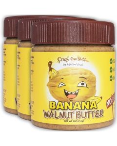 Crazy Go Nuts Walnut Butter Banana Walnut Spread Keto Vegan Low Carb Gluten Free SuperfoodNatural NonGMO ALA Omega 3 Fatty Acids Good Fats and Antioxidants 9 Oz 3Pack