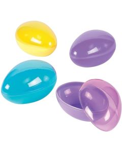 Fun Express Large Easter Eggs 12 Pack Jumbo 7 Inch Fillable Plastic Easter Eggs for Easter Egg Hunt Extra Large Empty Easter Eggs Bulk for Kids Party Supplies Decorations