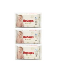 Huggies Elite Soft Baby Wipes, Pack of 3, 56 Sheets Each, Soft and Gentle Wet Wipes for Babies
