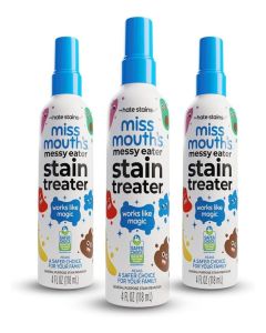 Miss Mouth’s Messy Eater Stain Treater – Powerful General Purpose Stain Remover Spray for Food, Drink & Everyday Stains on Clothes, Fabrics & Household Surfaces, Family-Friendly Cleaning Solution, 118 mL