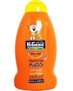 HiGeen Kids Shampoo 500ml - Peach & Apricot (Gito) / Gentle, Tear-Free Formula for Soft, Clean Hair