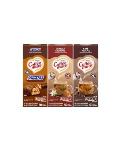 Nestle Coffee mate Liquid Coffee Creamer Singles Variety Pack Snickers Vanilla Caramel Cafe Mocha 50 Ct Box Pack of 3