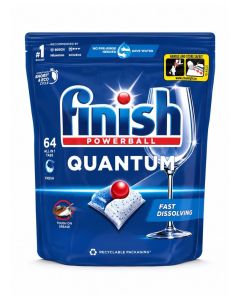 Finish Quantum All in One Dishwasher Tablets, Regular, 64 Count, Fresh