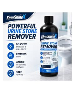 KineShineX Urine Stone Remover, 100ML Toilet Mineral Deposit Cleaner, Dissolves Limescale & Urine Stains, Eliminates Bad Odors, Gentle Formula Safe on Ceramic Toilet Surfaces