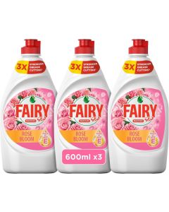 Fairy Dishwashing Liquid, Rose Bloom, 3x600ml
