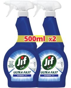 JIF Ultra Fast Bathroom Cleaner Spray - 500ml x 2