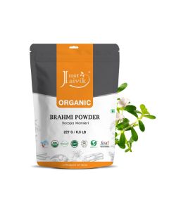 Just Jaivik 100 Organic Brahmi Powder Bacopa Monnieri USDA Certified Organic 227 GMS 12 LB Pound 08 Oz