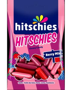Hitschies Berry Mix Chewy Candy, Extra Fruity Berry Sticks, Vegan Friendly Snack, German Premium Confectionery, 40g