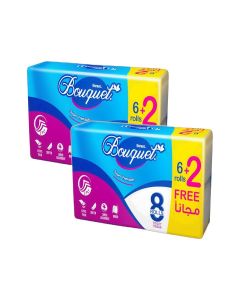 Toilet Paper, 3Ply, Rolls Pack of 8 White x 2