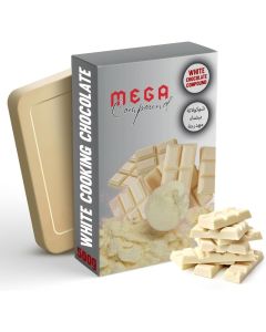 Mega White Chocolate Compound Block/Bar 500g - Premium Cooking Chocolate for Baking, Desserts, Cakes, Cookies, and Confectionery