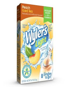 Wyler's Light Peach Iced Tea Singles To Go Drink Mix, 8 CT