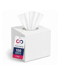 Facial Tissue Cube Box, 100 Sheets, 2 Ply Tissues, Premium Soft Feel, Highly Absorbent, Perfect Tissues for All Skin Types, Home, Office, Car, or Events