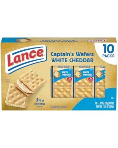 Lance Sandwich Crackers Captains Wafers White Cheddar 10 Individual Packs 6 Sandwiches Each