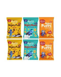 Slurrp Farm Mighty Jowar Puffs 6 x 20g / Cheddar Cheese, Choco Ragi, Cheese & Herbs / Not Fried, No Maida / Healthy Snack for Kids, School Tiffin and Travel Friendly