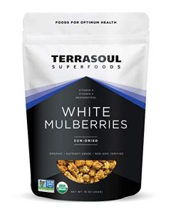 Terrasoul Superfoods Organic Sundried White Mulberries 16 Oz Sweet Superfood Snacking Smoothie Booster and NutrientPacked Yogurt Topping