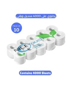Plain 2 Ply Toilet Rolls 4000 Sheets, 10 Rolls of 400 Sheets - Contains 4000 Premium 2 Ply sheets