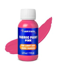 Pink Fabric Paint 4 fl oz Permanent Fabric Paint Pink for Clothes Textile Clothing Paints for Cotton and Synthethic Fabrics Furniture Upholstery Shoes Sneakers TShirt Tote Bags