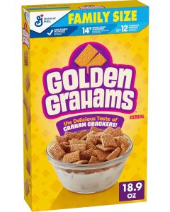 Golden Grahams Breakfast Cereal, Graham Cracker Taste, Whole Grain, Family Size, 18.9 oz