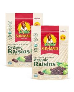 SunMaid Organic California SunDried Raisins 2 Pack 32 oz Resealable Bag Organic Dried Fruit Snack for Lunches Snacks and Natural Sweeteners