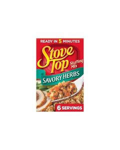 Stove Top Savory Herbs Stuffing Mix Instant Side Dish for Chicken Pork and Holiday Meals Savory Seasoned Bread Stuffing Ready in 5 Minutes 6 Ounce Box Pack of 1